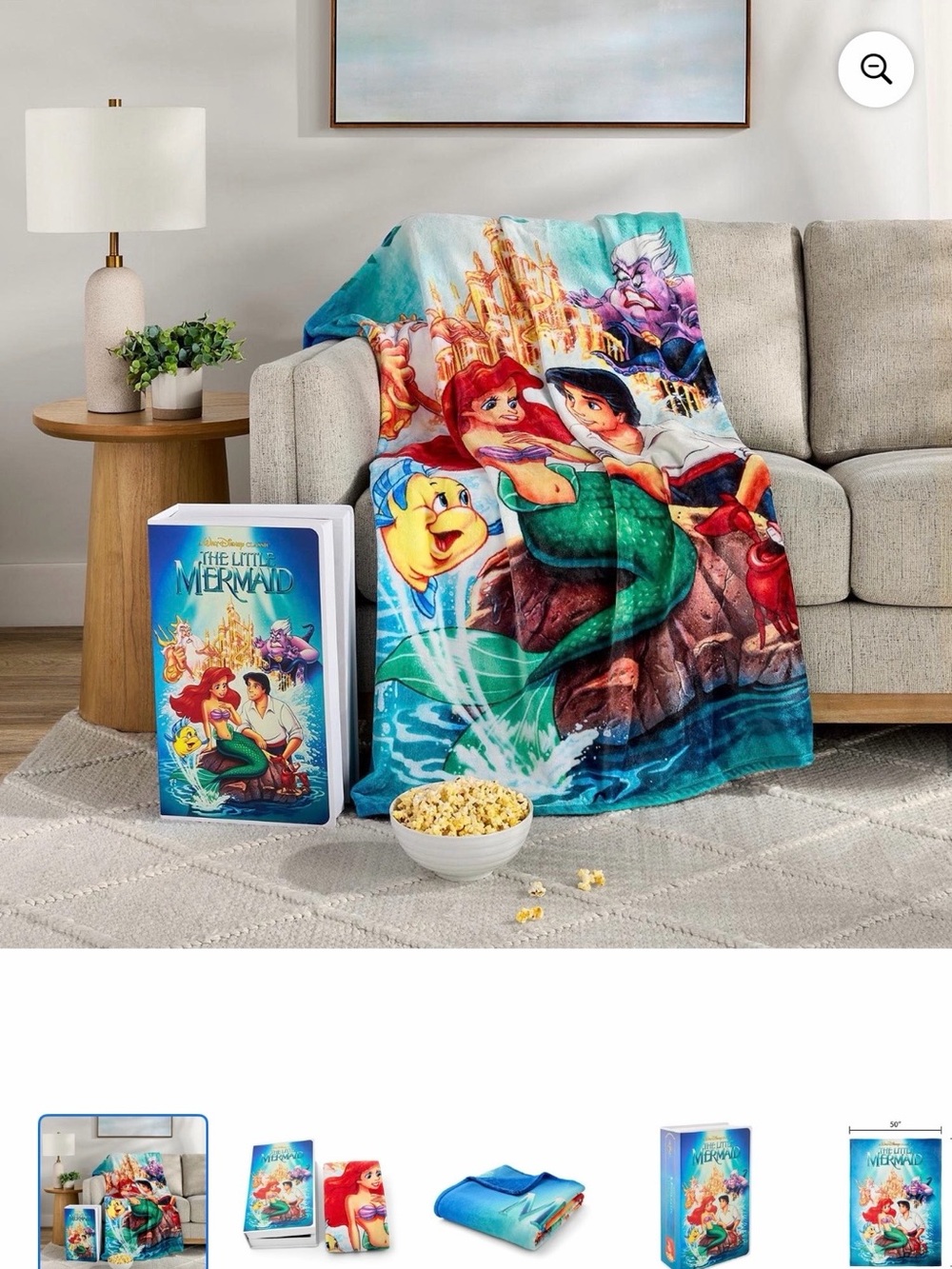New in Box - Disney The Little Mermaid Throw Blanket -